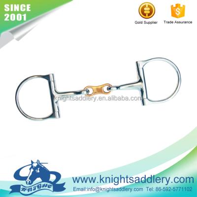 China stainless steel & Copper Knuckle Mouth With Copper Flat Link SS Dee Racing Bit for sale