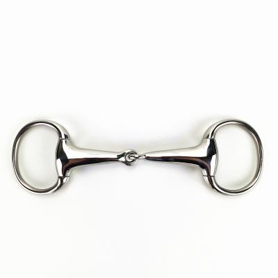 China Eggbutt Stainless Steel Horse Ring Bit with Hollow Joined Mouth and Round Rings Horse Equipment for sale