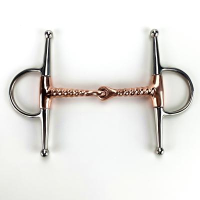 China Full Stainless Steel SS Equestrian Cheek Bit With Copper Corkscew Jointed Mouth for sale