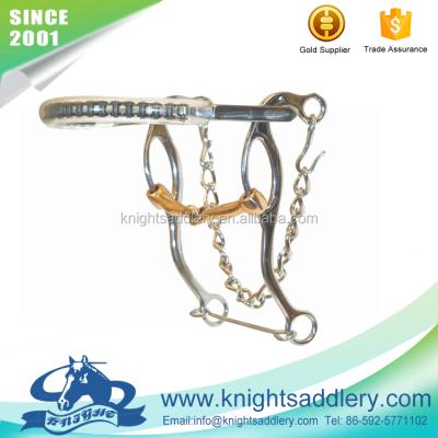 China Western Steel+ Stainless Copper SS Hackamore Lifeguard Combo Bit With Copper Mouth for sale