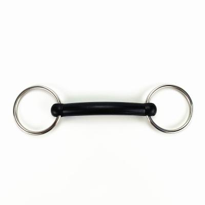 China Stainless Steel Hard Rubber Horse Harness Equipment SS Net Bit Horse Mouth for sale