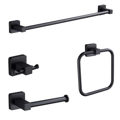 China Modern Stainless Steel Bathroom Accessories Set Matt Black Towel Warmer Dryer Wall Suction Cup Bathroom and Kitchen for sale