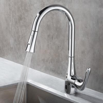 China Sense Faucets 2022 New High Quality Smart Kitchen Touchless Stainless Steel Sensor Model Faucets Pull Out Water Faucet for sale