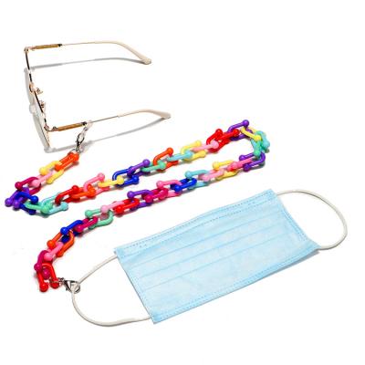 China Colorful Adult Face Masks Chains Necklace Acrylic Lanyard Masking Holder Strap Chains for Mask or Eyewear Anti-lost for sale