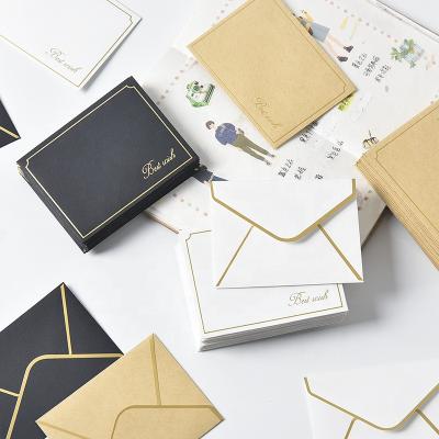 China Recycled Mini Envelope Logo Design Small Art Gift Certificate Envelope Gold Foil Custom Printing Envelopes for sale