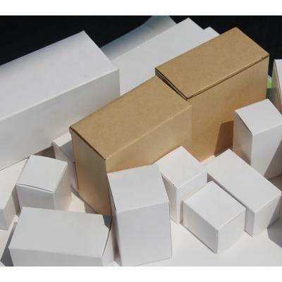 China Recyclable Empty Rectangular Square Buckle Low Folding Packaging Box White Paper Card White Paper Box for sale