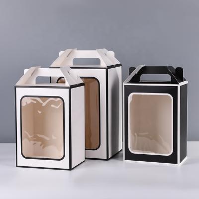 China Recyclable Custom Luxury Gift Packaging Square Vertical Cardboard With Window Environmental Protection Gift Box for sale