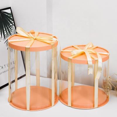 China Materials Design New Summer Regenerative PET Plastic Cake Box Safety Food Grade Regenerative Clear Cake Box for sale