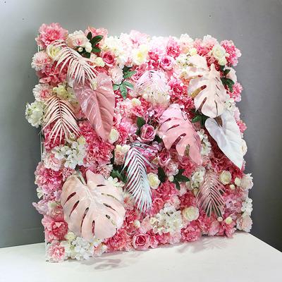 China Wedding Home Wall Decoration N-002 Customized White Pink Peony Rose Flower Wall Backdrop Artificial Silk 3D Panel For Wedding Decoration for sale