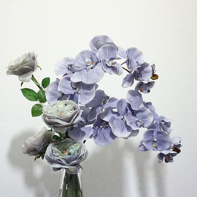 China Wholesale J-021 Silk Touch Orchid Flower Elegant Real Silk Butterfly Orchid Artificial Flowers For Centerpiece Hotel Home Decor for sale