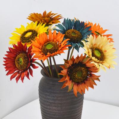 China Wholesale N-053 Eco-Friendly/Durable Artificial Giant Sunflowers With 15cm Multicolor Silk Sunflower Heads Tall Home Vase Wedding Flower Decor for sale