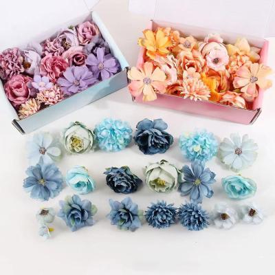 China Eco-friendly/Durable Multi Color N-099 Daisy Hydrangea Silk Flower Heads With Square Box Packing For Wedding Mothers Day Gift Jewelry Box for sale