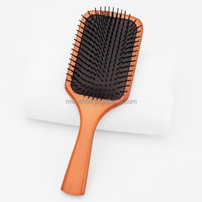 China For Home Use Red Beech Anti-Static Comb Customized Logo Professional Natural Wood Hair Massage Brush Comb Detangling Wooden Hair Brush for sale