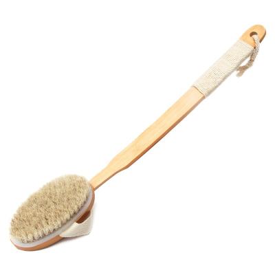 China OEM ODM Long Handle Natural Boar Horsehair 2023 New Factory Direct Supply Lengthen Bath Brush Rub Shower Exfoliating Skin Body Brush for sale