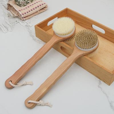 China 2023 New OEM Factory ODM Long Handle Direct Supply Natural Bristle Bathing Brush, Shower Peel and Body Deep Exfoliating Brush for sale