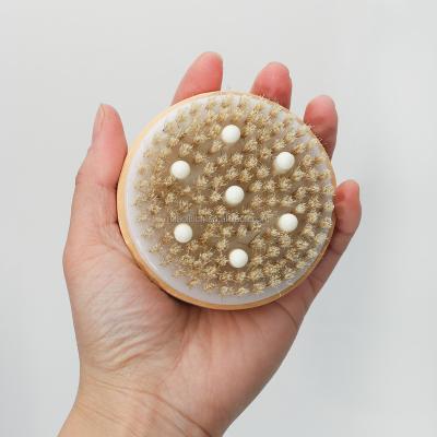 China All Natural OEM 2023 ODM New Wet & Dry Body Brush Boar Hair Natural Soft Dry Skin Exfoliating Beauty Gift LOGO Customized Bath Brush for sale