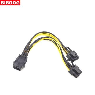 China 6PIN net black snake skin to double 8P graphics card power supply line for sale