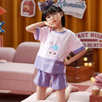 China Big children's clothes summer short sleeve shorts pajamas pajamas suit hot sale girls cartoon children's clothing cartoon home two for sale