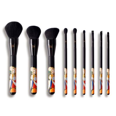 China Angular Blush Makeup Brushes 9 Pcs Makeup Brush Set Premium Synthetic Base Make Up Brushes Kit for sale