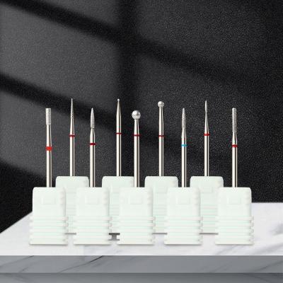 China Cuticle Safety Clean Professional Manicure Machine Electric Cutters Machine Shape Diamond Cuticle Nail Drill Bits 2.5mm Flame for sale