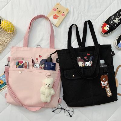 China New Canvas Backpack Fashion Canvas Single Shoulder Universal Bag Students Cartoon Character Printed Canvas Bag for sale