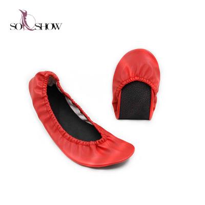 China Disposable Women's Foldable Shoes In Bag Promotion Gift Roll Up Disposable Ballerina Ballerina Shoes for sale