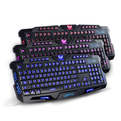 China M200 Fashionable USB LED Backlit Keyboard Wired Computer Slot Gaming Colorful Breathing Waterproof Keyboard for sale