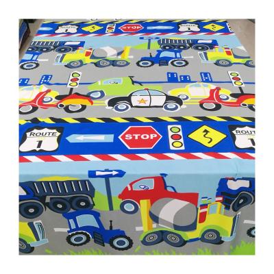 China 3d Cars Bedsheet Viable Cartoon Character Printed 100% Polyester Microfiber Brushed Fabric Kid/Kids/Baby Cartoon Bedding Set Fabric for sale