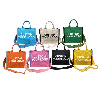 China Other New Fashionable Solid Casual Portable Canvas Tote Bag Custom Logo Tote From Designer Handbags Famous Brands Bags For Women for sale