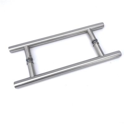 China Modern Manufacturer H Shape Round Pipe Door Handle Stainless Steel Glass Door Handle for sale