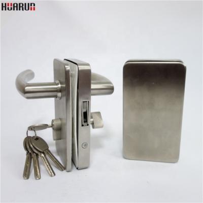 China Glass To Glass Swinging Glass Door Lock For Double Door With 2 Sides Door Handle for sale