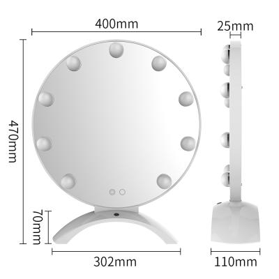 China L701 Lighted Round Shape With Nail Dryer LED Makeup Hollywood Vanity Mirror for sale