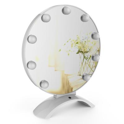 China Portable Smart LED Hollywood Lighted Round Makeup Mirror Touch Control Mirror With Nail Dryer LED UV Lamp for sale