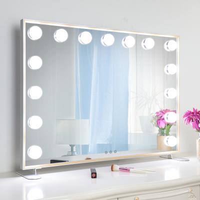 China L621 Style Table Makeup Mirror LED Light Lighted Bubs Square Beauty Salon Minimalist Vanity Mirror for sale