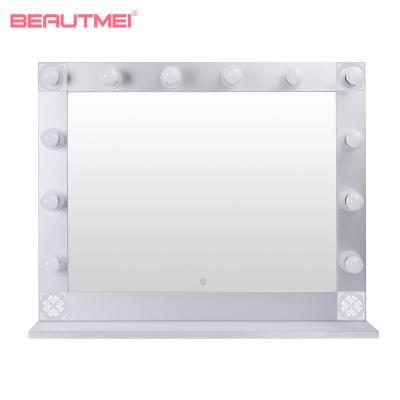 China L607 Bedroom LED Lighted Vanity Touch Screen Hollywood Style Makeup Desk Mirror With 12 Bulbs Light for sale