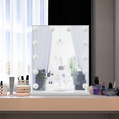 China Big Sufficiency Internet Celebrity Living Beauty LED Light Bulbs Hollywood Makeup Lighted Smart Desktop Mirror for sale