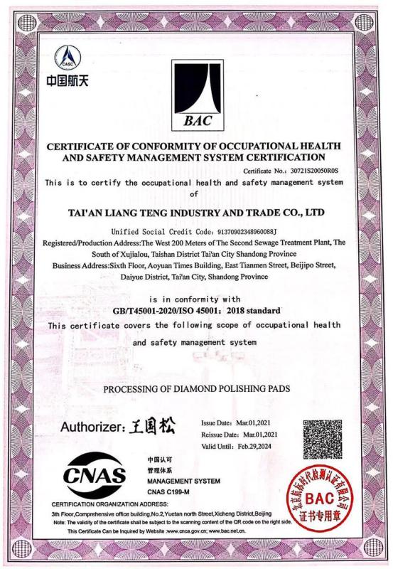 ISO50001 - Taian Liang Teng Industry And Trade Co., Ltd.