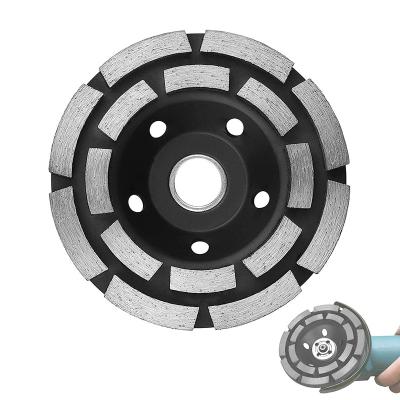 China For Concrete Floor / Terrazzo Grinding 4Inch 100mm Double Row Metal Abrasive Stone Diamond Turbo Cup Grinding Wheels For Stone Concrete Polish for sale