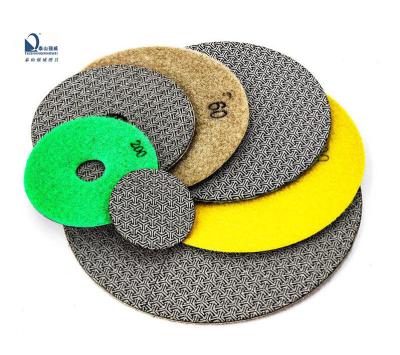 China Stone/Concrete Floor Diamond Polishing Pads 100mm Plated For Stone Marble Care Concrete Tile Granite Grinding Wheel for sale