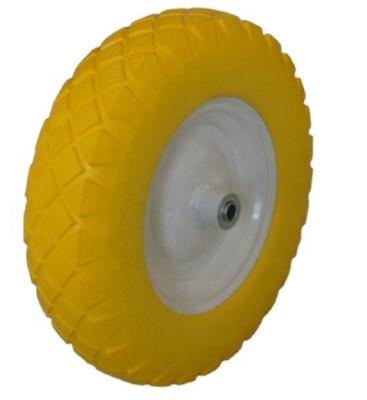 China Various Steel Or Plastic Rim PU Flat Free Foam Wheelbarrow Wheels Manufacture for sale