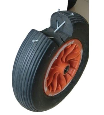 China Hotels Steel Rim Wheelbarrow 16x4.00-8 PU Foam Wheel for sale