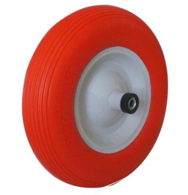 China Wheelbarrow PU Foam Flat Wheel Barrow Free Pneumatic Solid Rubber Tire 300/350/400/450/650 for sale