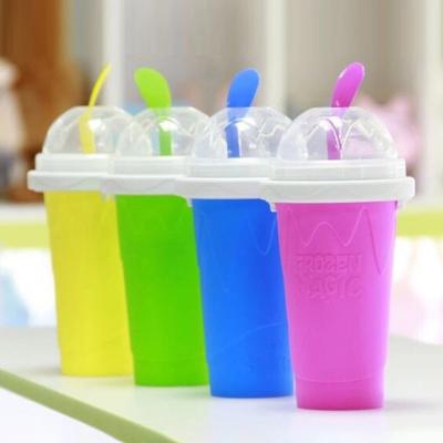 China Soggy Mug TIK TOK Pinch Cup Food Grade Viable Frozen Magic Silicone Cup Four Color DIY Maker DIY Smoothie Mug for sale