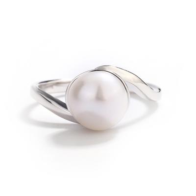 China TRENDY Fashion jewelry sterling silver women's freshwater pearl ring for women girls for sale