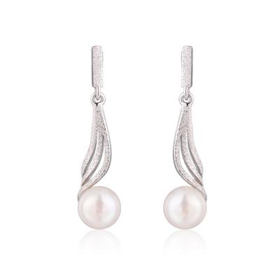 China TRENDY Custom logo earring manufacturer 2024 trend jewelry women zirconia s925 sterling 925 silver simple natural pearl earrings for sale