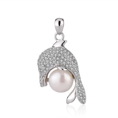 China TRENDY Ladies women fashion fine jewelry custom shape customizable zirconia modern pearl diamond charm pendant for necklace for sale