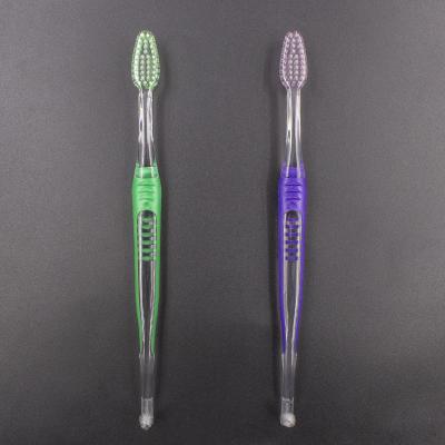 China Premium Charcoal Toothbrush New Double Ended Orthodontic Toothbrush V Shape Toothbrush With Interdental Brush for sale