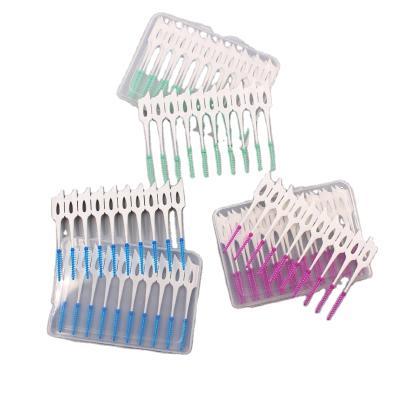 China Reliable factory price quality food grade pp floss or brush long handled wire customized interdental adult brushes for sale