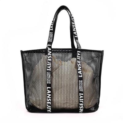 China Designer Women Girls Shopping Bag Ladies Handbag Lady Fashion Trends Bags New Luxury Clear Mesh Canvas Private Label Hot Sale for sale