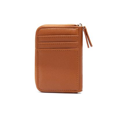 China Zipper OEM ODM LOGO accept fashion design vegan PU ladies wallet card purse zipper leather wallet for sale